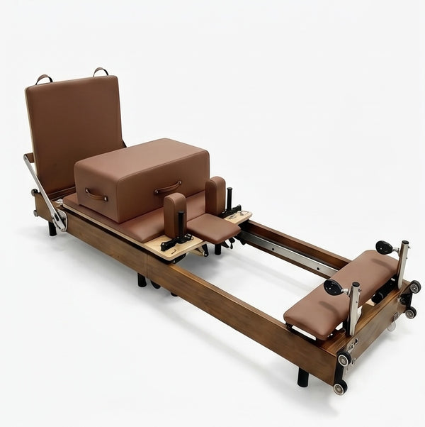 Solid Wood Pilates Reformer – Walnut Finish