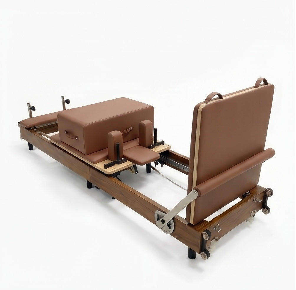 Solid Wood Pilates Reformer – Walnut Finish
