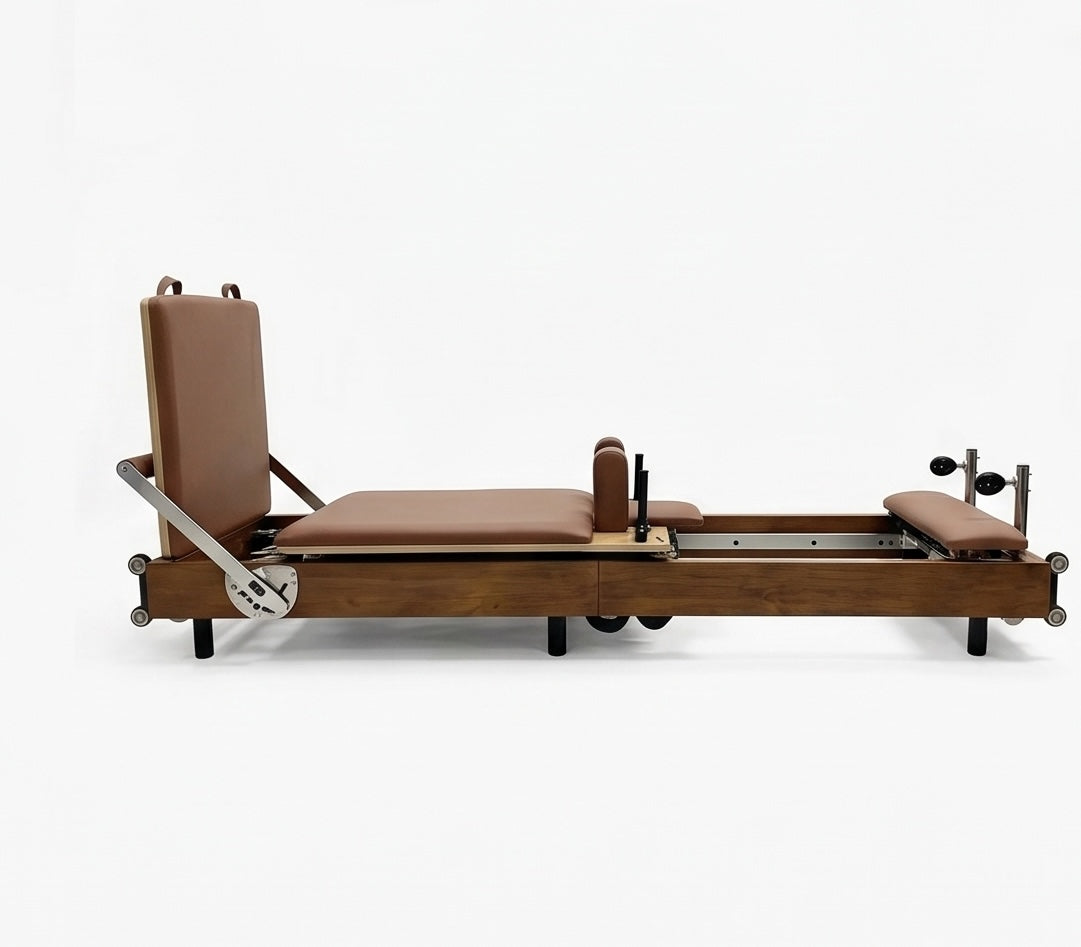 Solid Wood Pilates Reformer – Walnut Finish