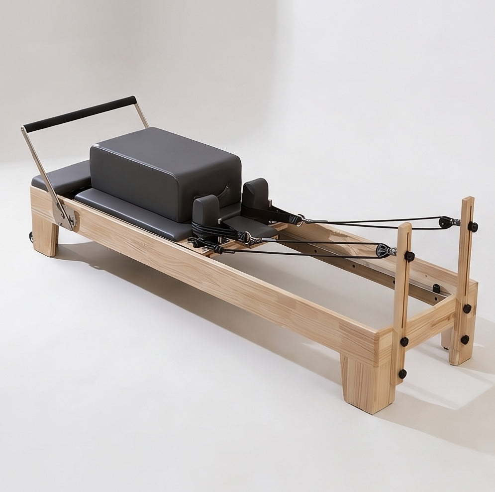 Solid Oak Wood Pilates Reformer location