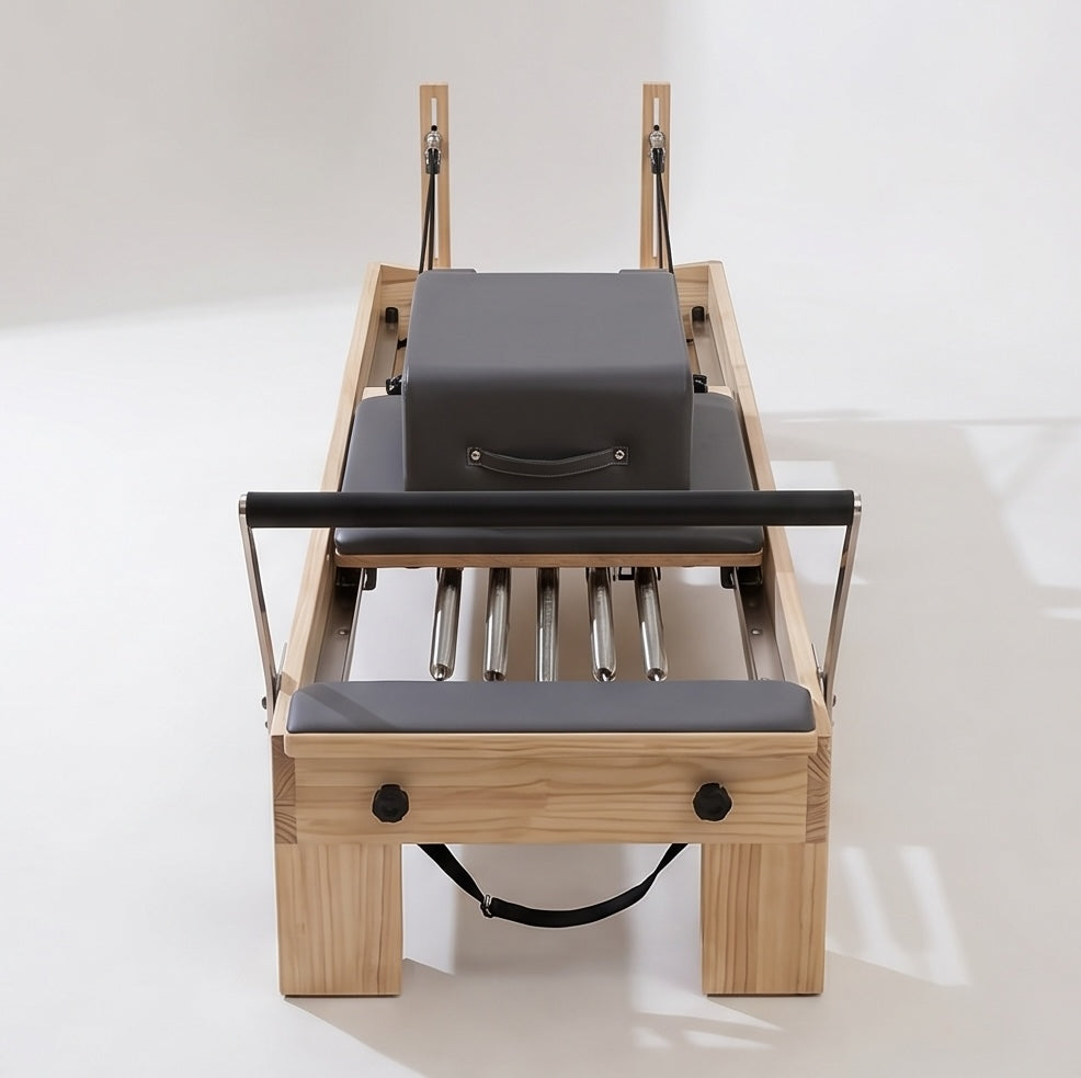 Solid Oak Wood Pilates Reformer location